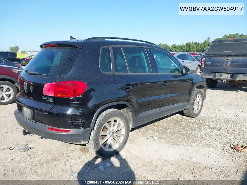 WVGBV7AX2CW504917 2012 Volkswagen Tiguan