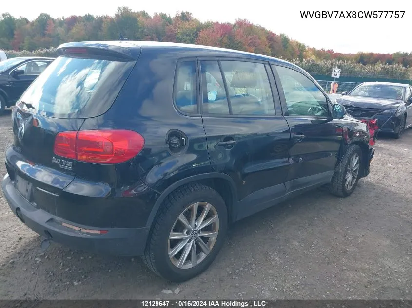 WVGBV7AX8CW577757 2012 Volkswagen Tiguan S/Se/Sel