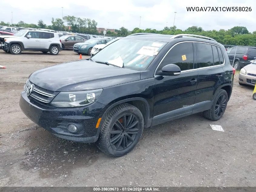 2012 Volkswagen Tiguan Se VIN: WVGAV7AX1CW558026 Lot: 39939673