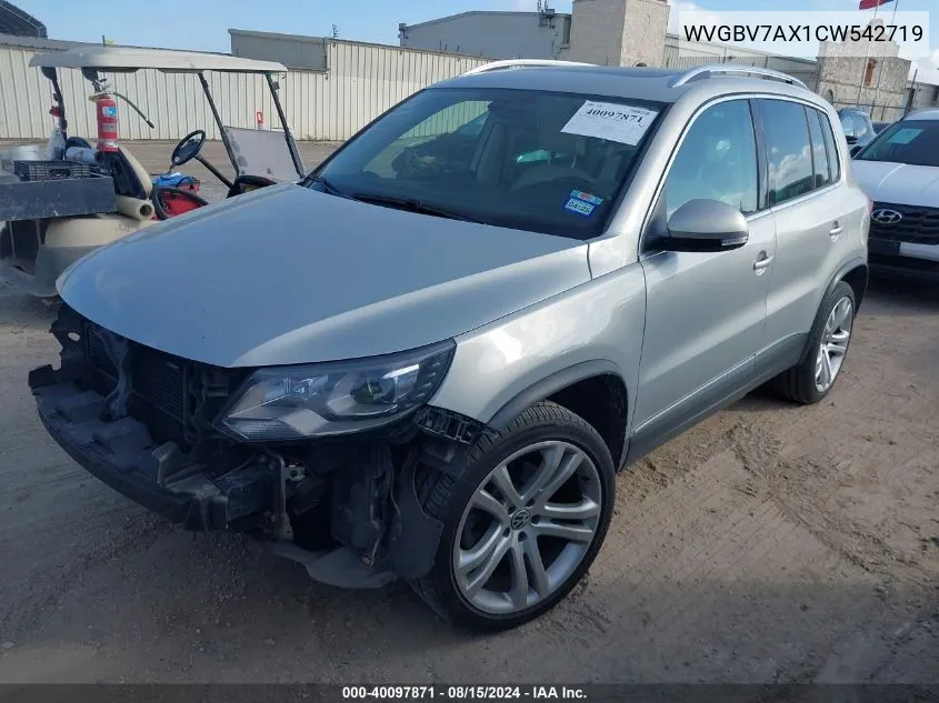 2012 Volkswagen Tiguan Sel VIN: WVGBV7AX1CW542719 Lot: 40097871