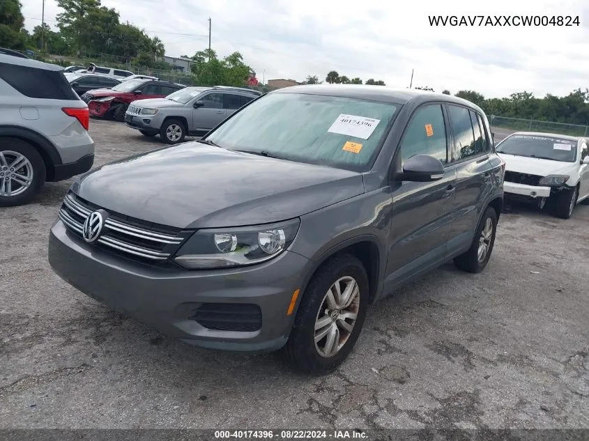 WVGAV7AXXCW004824 2012 Volkswagen Tiguan S