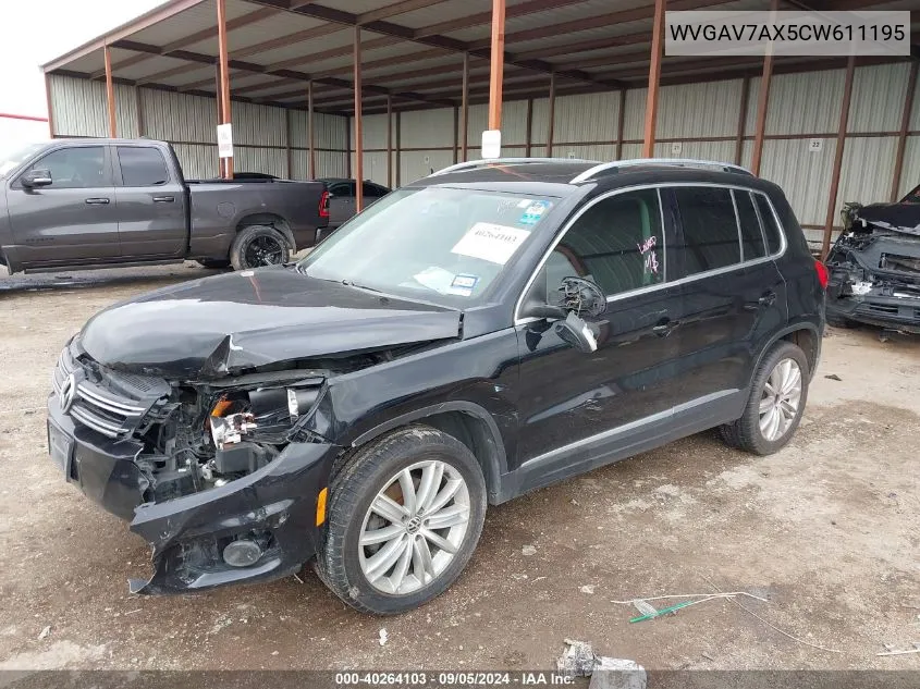 WVGAV7AX5CW611195 2012 Volkswagen Tiguan S/Se/Sel