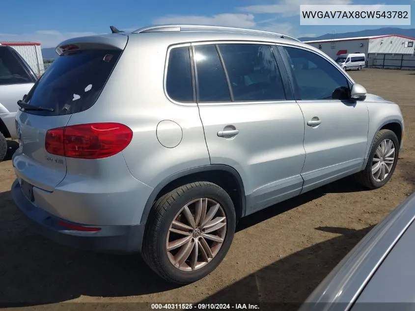 WVGAV7AX8CW543782 2012 Volkswagen Tiguan Se