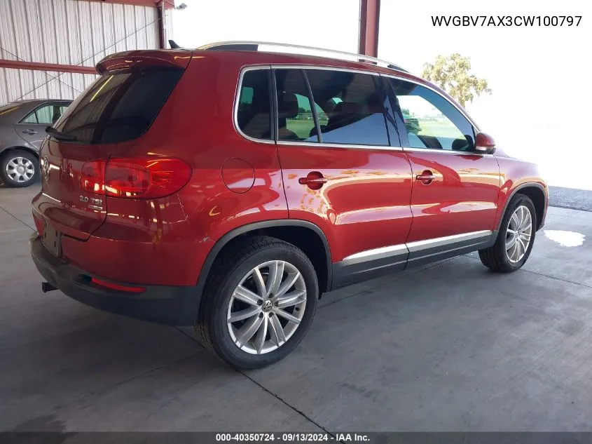 2012 Volkswagen Tiguan Se VIN: WVGBV7AX3CW100797 Lot: 40350724