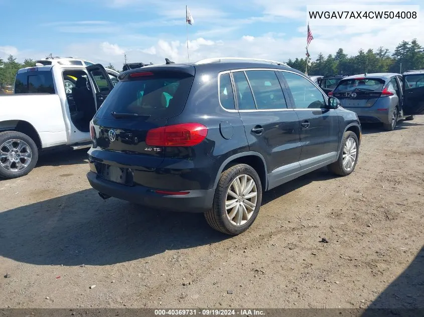 WVGAV7AX4CW504008 2012 Volkswagen Tiguan Se