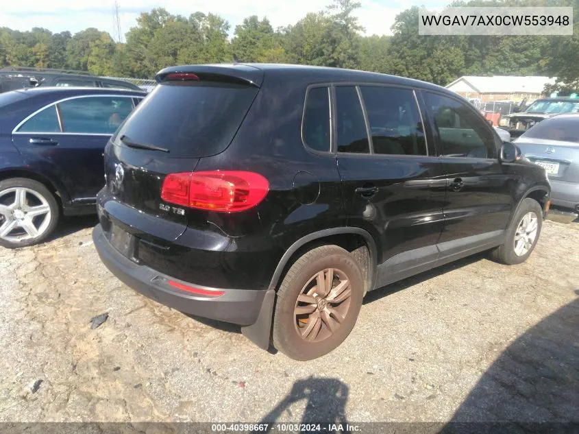 2012 Volkswagen Tiguan Le VIN: WVGAV7AX0CW553948 Lot: 40398667