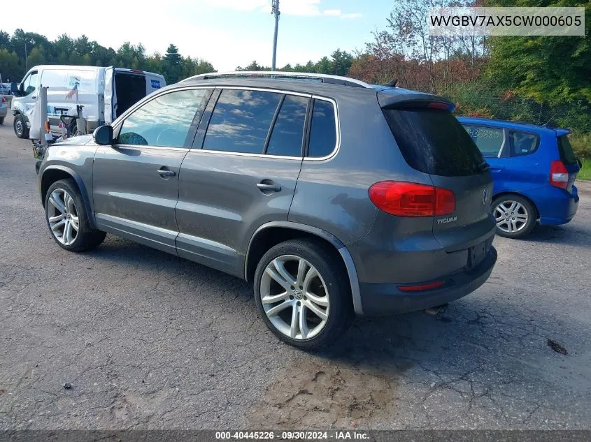 2012 Volkswagen Tiguan Sel VIN: WVGBV7AX5CW000605 Lot: 40445226