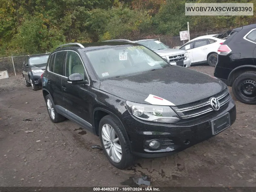 2012 Volkswagen Tiguan S/Se/Sel VIN: WVGBV7AX9CW583390 Lot: 40492577