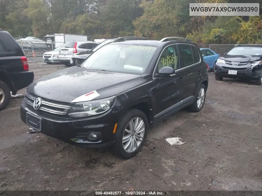 2012 Volkswagen Tiguan S/Se/Sel VIN: WVGBV7AX9CW583390 Lot: 40492577