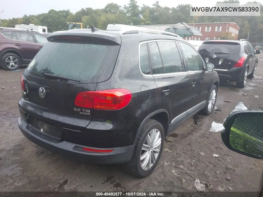 2012 Volkswagen Tiguan S/Se/Sel VIN: WVGBV7AX9CW583390 Lot: 40492577