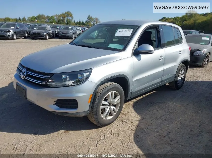 2012 Volkswagen Tiguan S VIN: WVGAV7AXXCW590697 Lot: 40535017