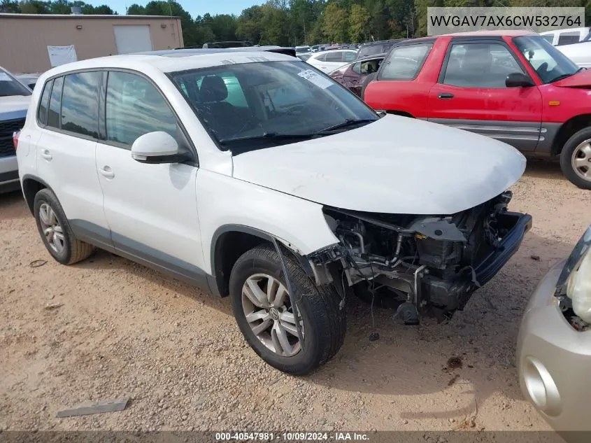 2012 Volkswagen Tiguan Le/S/Se/Sel VIN: WVGAV7AX6CW532764 Lot: 40547981