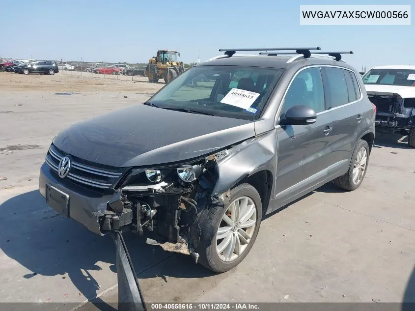 WVGAV7AX5CW000566 2012 Volkswagen Tiguan S/Se/Sel