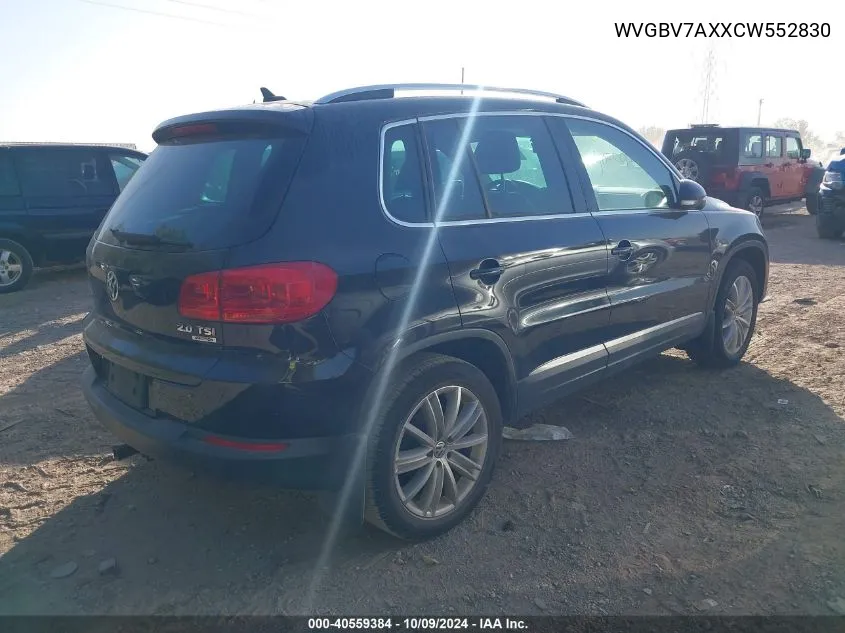 2012 Volkswagen Tiguan Se VIN: WVGBV7AXXCW552830 Lot: 40559384