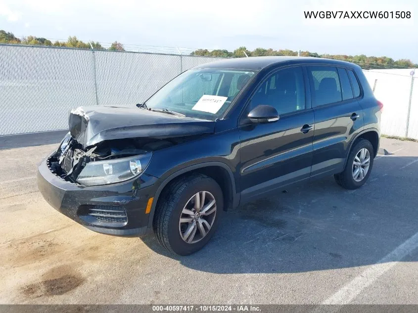 2012 Volkswagen Tiguan S VIN: WVGBV7AXXCW601508 Lot: 40597417