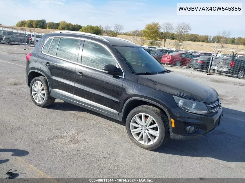 2012 Volkswagen Tiguan Se VIN: WVGBV7AX4CW545355 Lot: 40611344