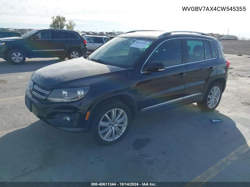 2012 Volkswagen Tiguan Se VIN: WVGBV7AX4CW545355 Lot: 40611344