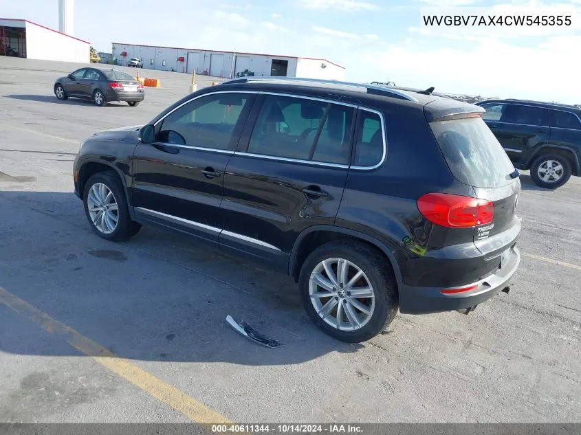 2012 Volkswagen Tiguan Se VIN: WVGBV7AX4CW545355 Lot: 40611344