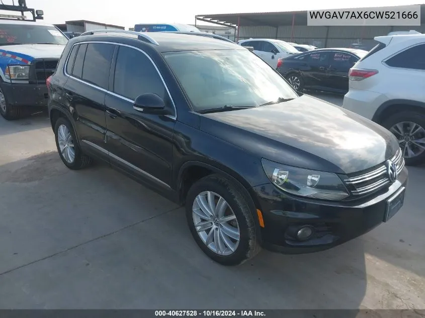 2012 Volkswagen Tiguan Se VIN: WVGAV7AX6CW521666 Lot: 40627528