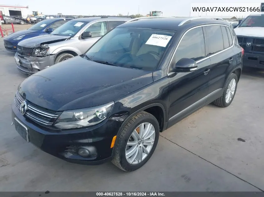 2012 Volkswagen Tiguan Se VIN: WVGAV7AX6CW521666 Lot: 40627528