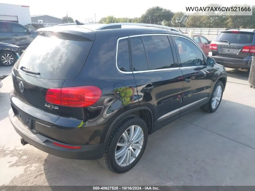 2012 Volkswagen Tiguan Se VIN: WVGAV7AX6CW521666 Lot: 40627528