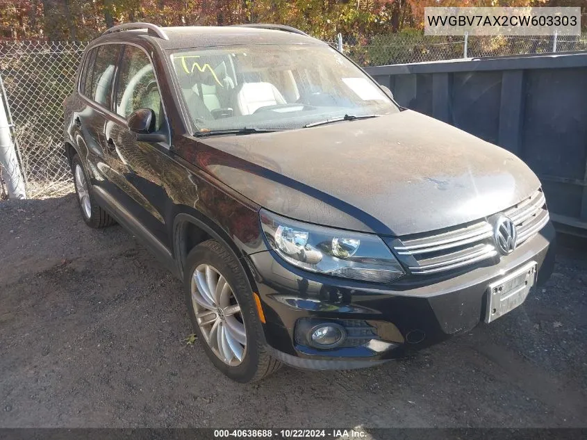 2012 Volkswagen Tiguan Se VIN: WVGBV7AX2CW603303 Lot: 40638688