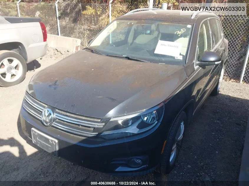 2012 Volkswagen Tiguan Se VIN: WVGBV7AX2CW603303 Lot: 40638688