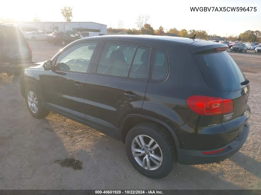 2012 Volkswagen Tiguan S VIN: WVGBV7AX5CW596475 Lot: 40651928