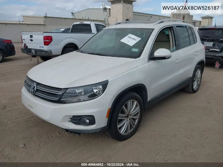 2012 Volkswagen Tiguan Se VIN: WVGAV7AX8CW526187 Lot: 40664882