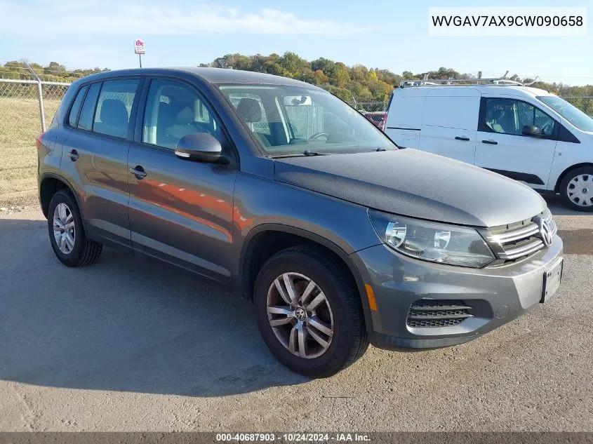 2012 Volkswagen Tiguan S VIN: WVGAV7AX9CW090658 Lot: 40687903