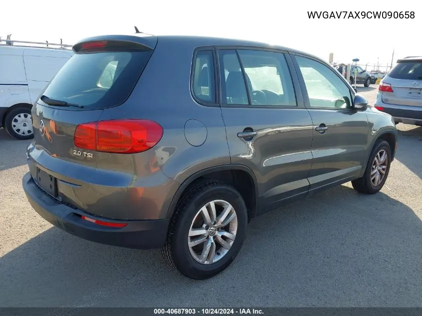 2012 Volkswagen Tiguan S VIN: WVGAV7AX9CW090658 Lot: 40687903