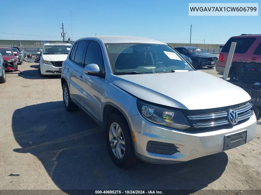 2012 Volkswagen Tiguan S VIN: WVGAV7AX1CW606799 Lot: 40695275