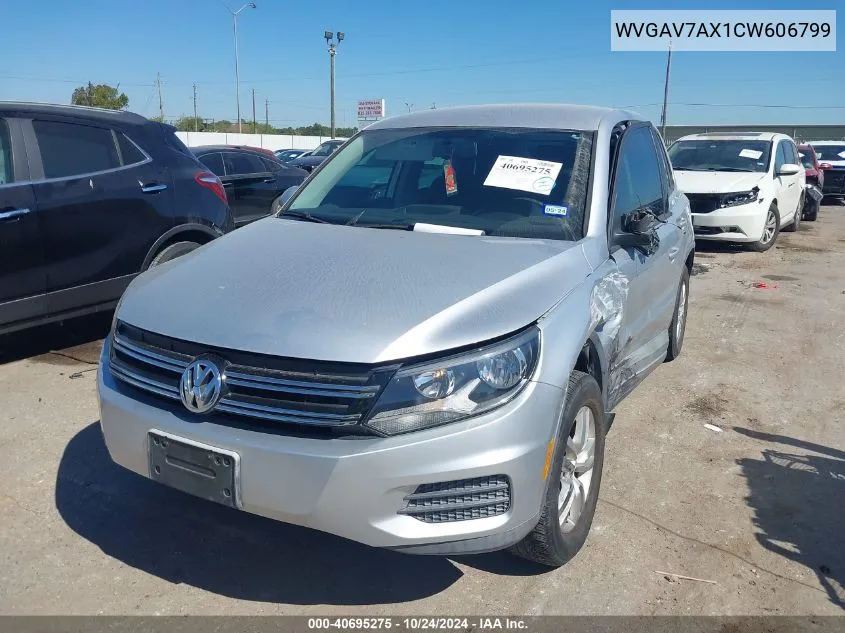 2012 Volkswagen Tiguan S VIN: WVGAV7AX1CW606799 Lot: 40695275