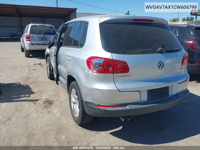 2012 Volkswagen Tiguan S VIN: WVGAV7AX1CW606799 Lot: 40695275