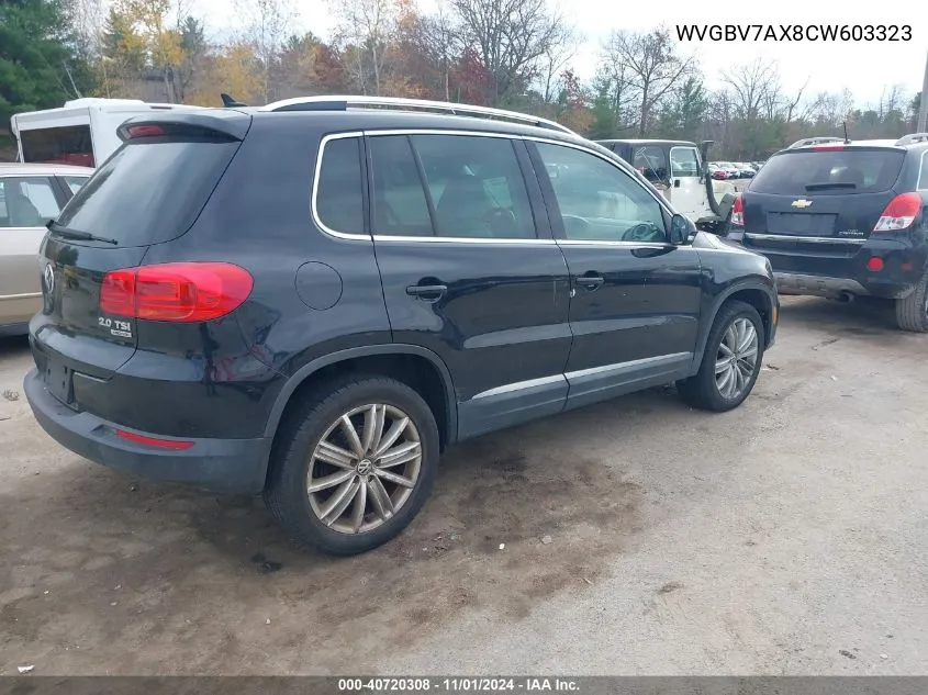 2012 Volkswagen Tiguan Se VIN: WVGBV7AX8CW603323 Lot: 40720308