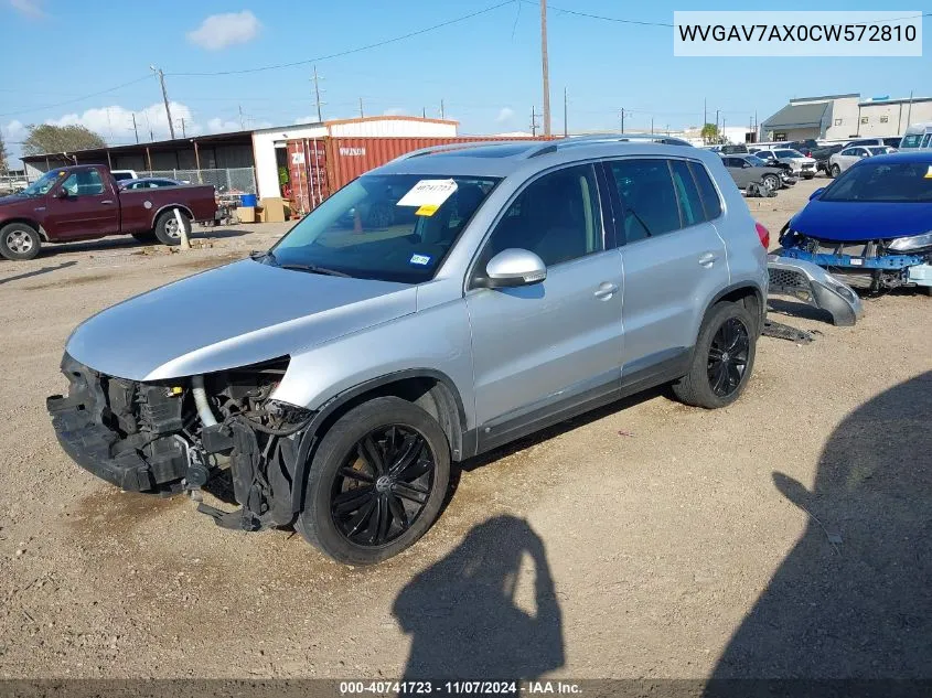 2012 Volkswagen Tiguan Se VIN: WVGAV7AX0CW572810 Lot: 40741723