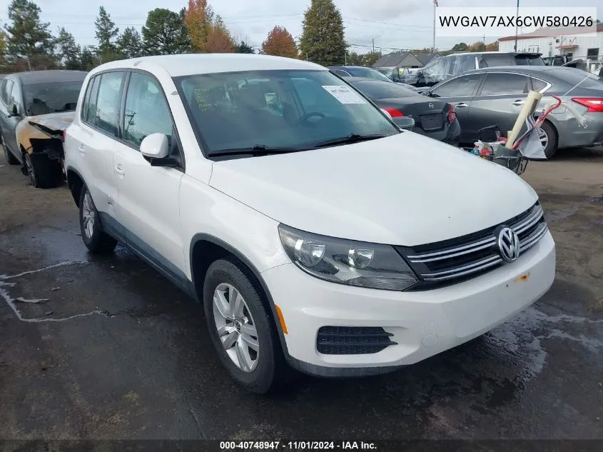 2012 Volkswagen Tiguan S VIN: WVGAV7AX6CW580426 Lot: 40748947