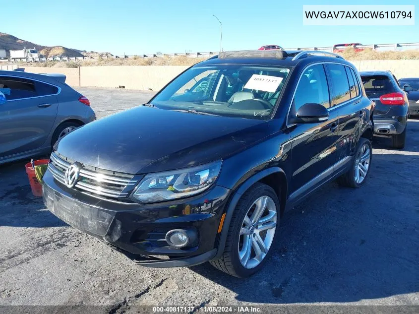 2012 Volkswagen Tiguan Sel VIN: WVGAV7AX0CW610794 Lot: 40817137