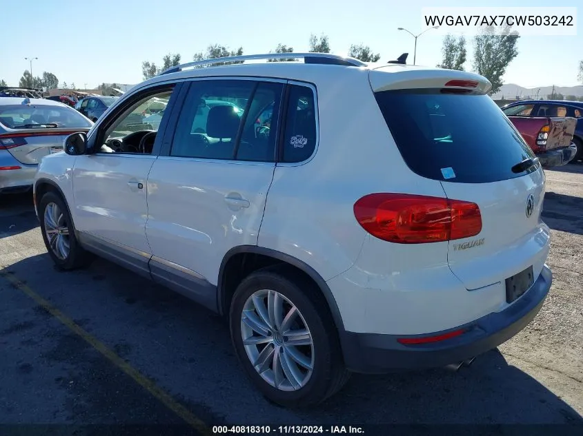 WVGAV7AX7CW503242 2012 Volkswagen Tiguan Se