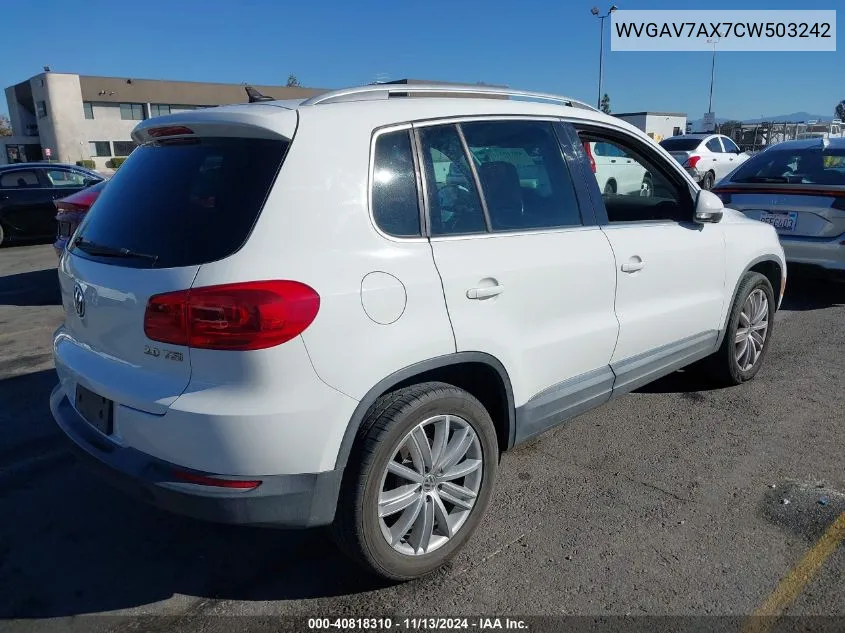 WVGAV7AX7CW503242 2012 Volkswagen Tiguan Se