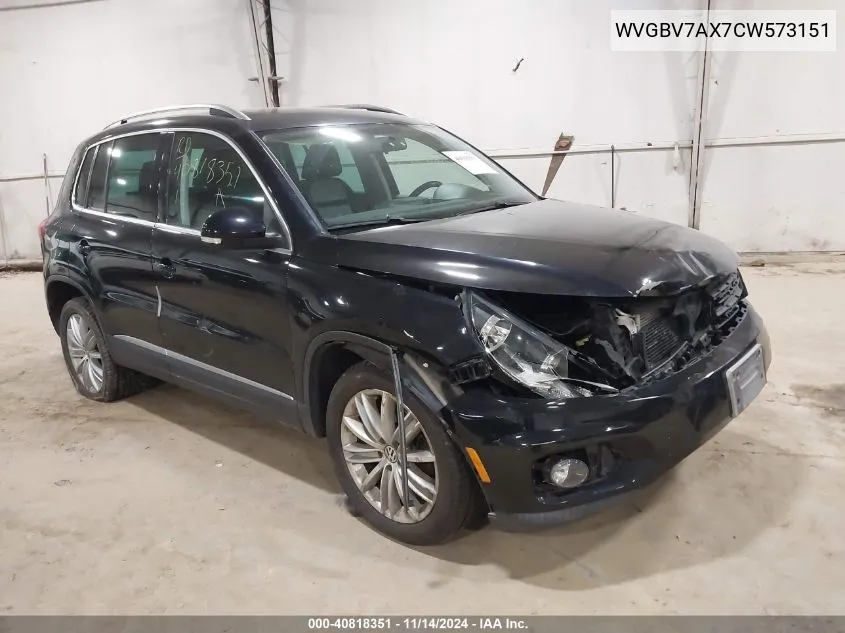 WVGBV7AX7CW573151 2012 Volkswagen Tiguan Se