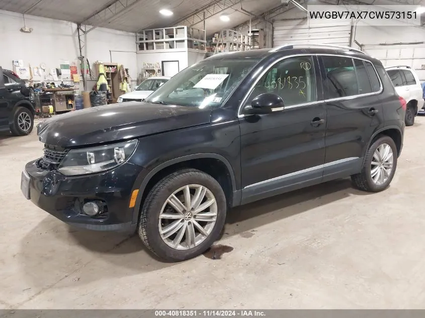 WVGBV7AX7CW573151 2012 Volkswagen Tiguan Se