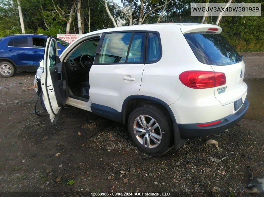 2013 Volkswagen Tiguan VIN: WVGJV3AX4DW581939 Lot: 12083986