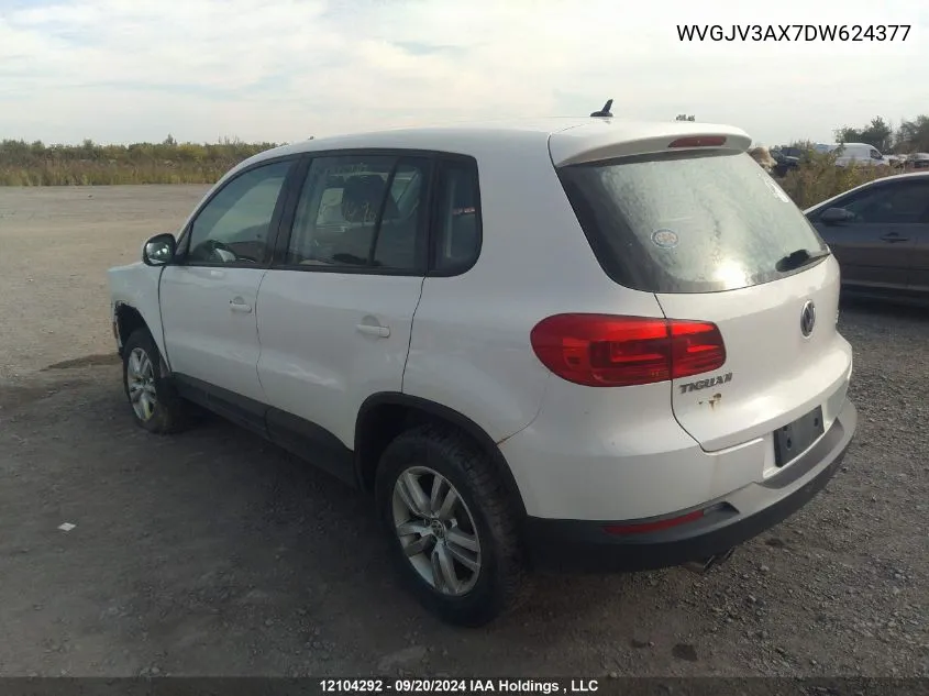 2013 Volkswagen Tiguan VIN: WVGJV3AX7DW624377 Lot: 12104292