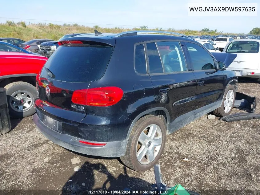 2013 Volkswagen Tiguan VIN: WVGJV3AX9DW597635 Lot: 12117819