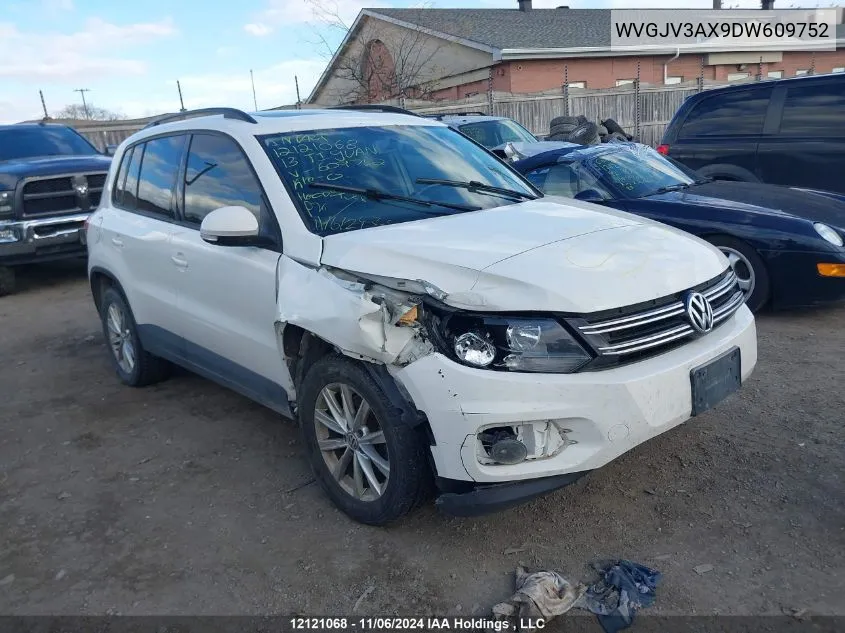 2013 Volkswagen Tiguan VIN: WVGJV3AX9DW609752 Lot: 12121068