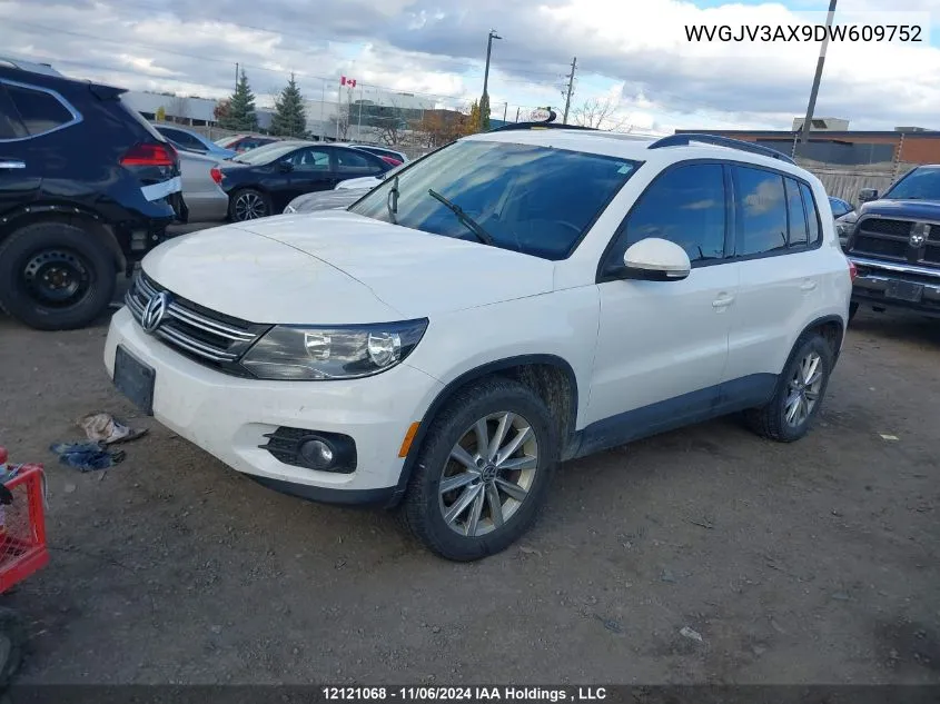 2013 Volkswagen Tiguan VIN: WVGJV3AX9DW609752 Lot: 12121068