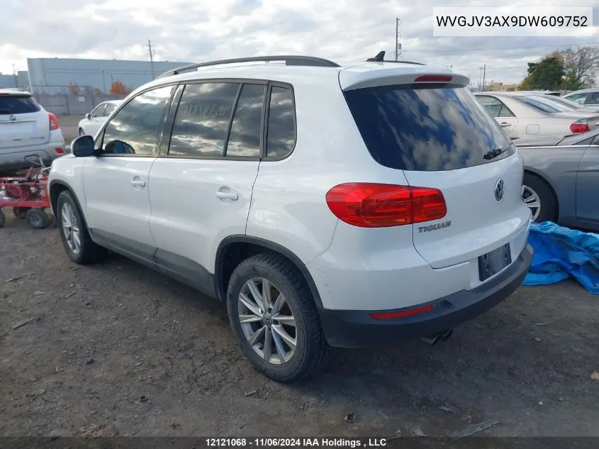 2013 Volkswagen Tiguan VIN: WVGJV3AX9DW609752 Lot: 12121068