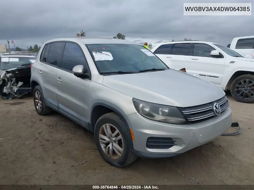 2013 Volkswagen Tiguan S VIN: WVGBV3AX4DW064385 Lot: 38764846