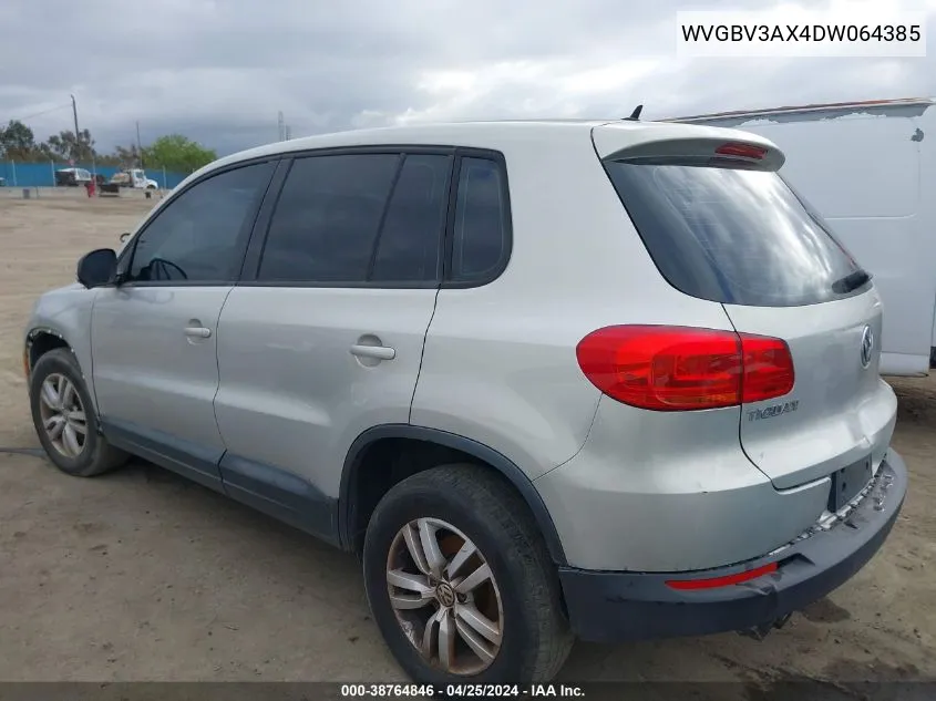 2013 Volkswagen Tiguan S VIN: WVGBV3AX4DW064385 Lot: 38764846